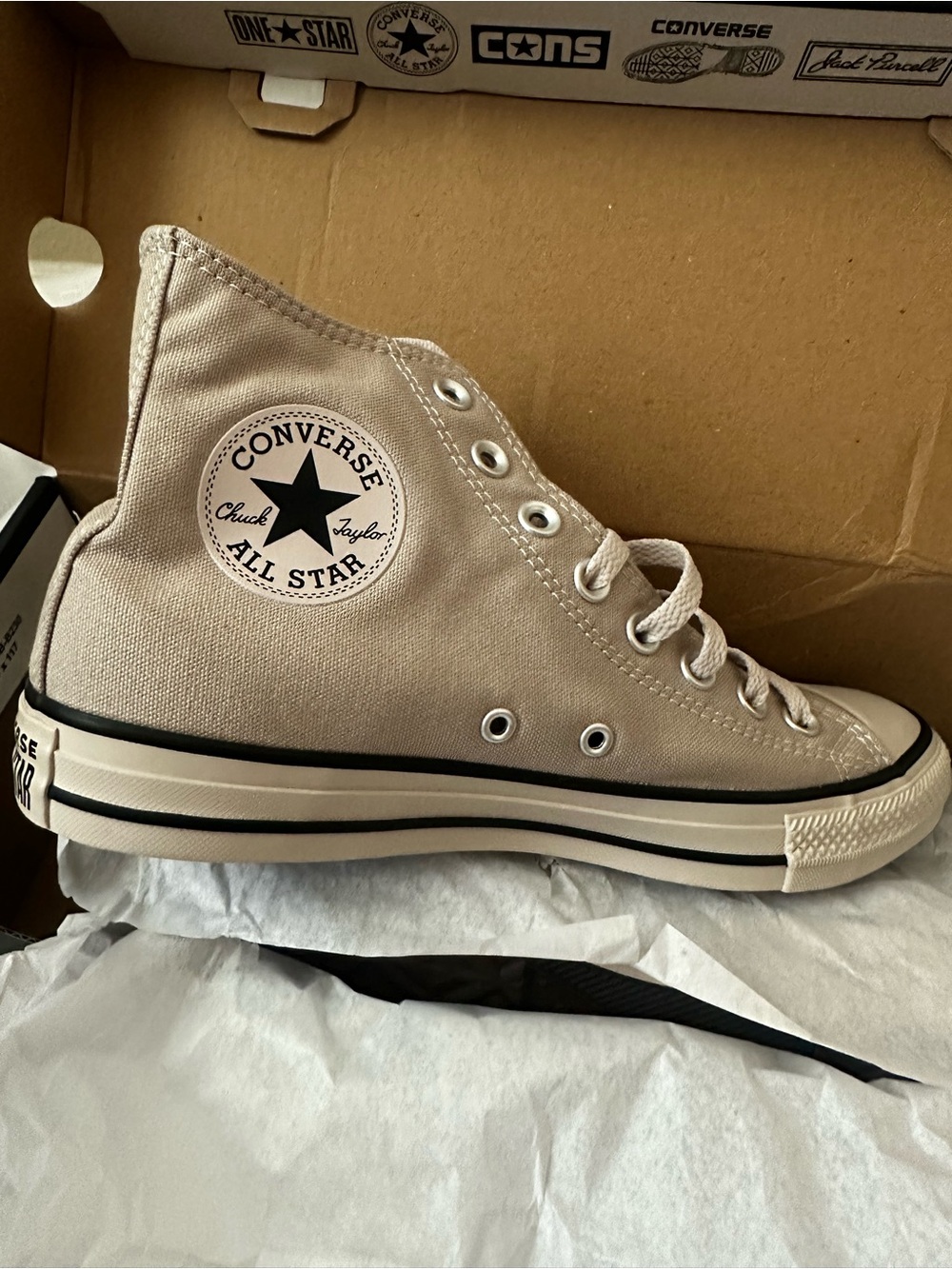 Converse Chuck Taylor® All Star® High Top Sneakers - Beige Canvas - Picture 12 of 13